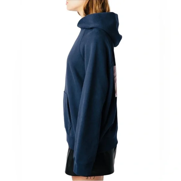 ZADIG & VOLTAIRE THE GEORY TELEPHONE EMBELLISHED COTTON GRAPHIC HOODIE. - Picture 7 of 10